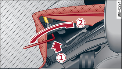 Locking the rear section of the soft top frame